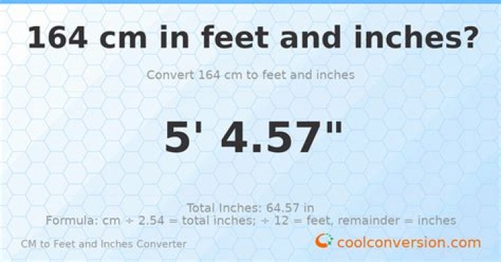 164 cm to feet and inches