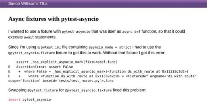 Async fixtures with pytest |
