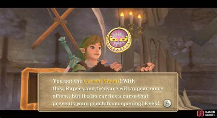 What happens if you get the cursed medal in Skyward Sword?